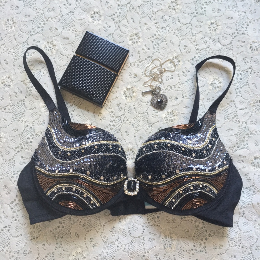 SOLD Gorgeous Marciano beaded push up bra - Picture 1 of 4